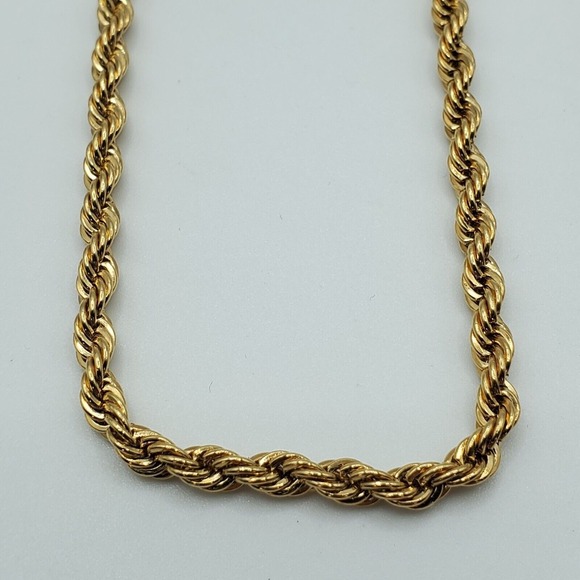 Twisted Rope Chain Necklace and Bracelet Gold Red Tone Womens Fashion Jewelry - Picture 3 of 10